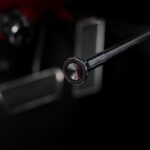 interior detail in 1967 Ford Mustang Fastback 501 Pro-Touring, complementing the restored black vinyl interior with a period-correct classic styling cue