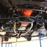 Front suspension assembly of the 1972 Chevrolet Camaro RS/SS 396 with factory F41 Special Performance Suspension, original and tight as noted in the listing