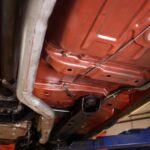 Undercarriage of the 1972 Chevrolet Camaro RS/SS 396 showing original frame and floor panels, no rust or repairs, consistent with a solid Texas/New Mexico survivor car