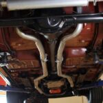 Original red oxide floor pans in the 1972 Chevrolet Camaro RS/SS 396, never treated for rust, confirming the solid and original Texas/New Mexico survivor body